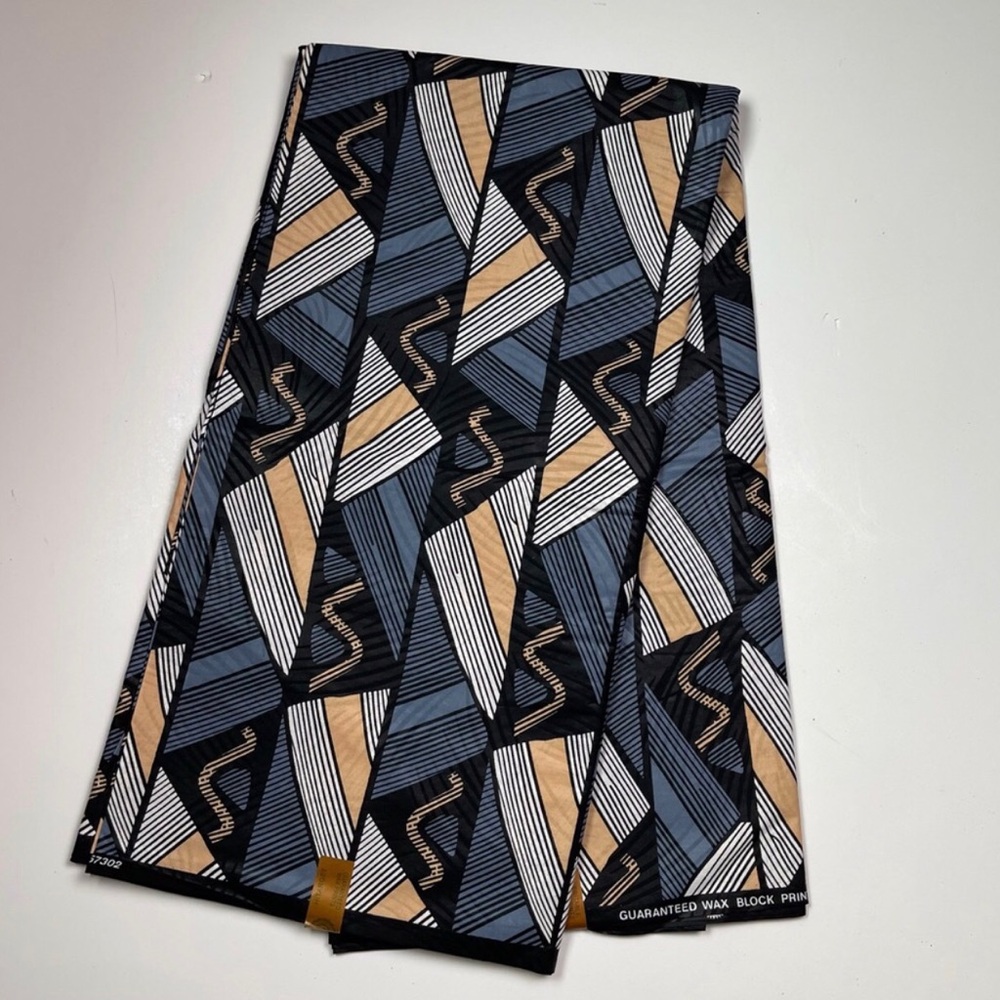 Geometric Patterned Multicolor Cotton Fabric